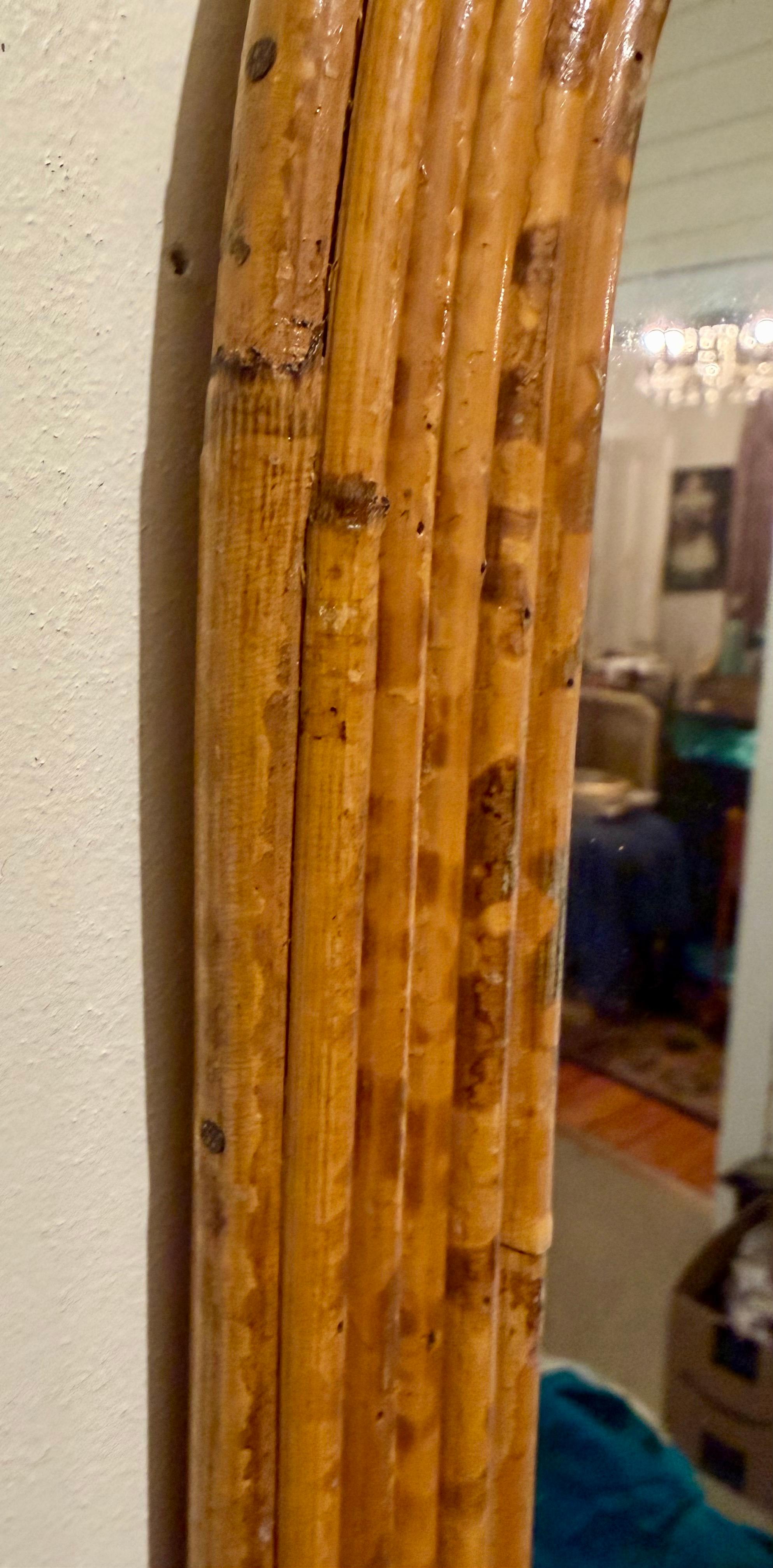 Split Reed Bamboo Mirror For Sale 3