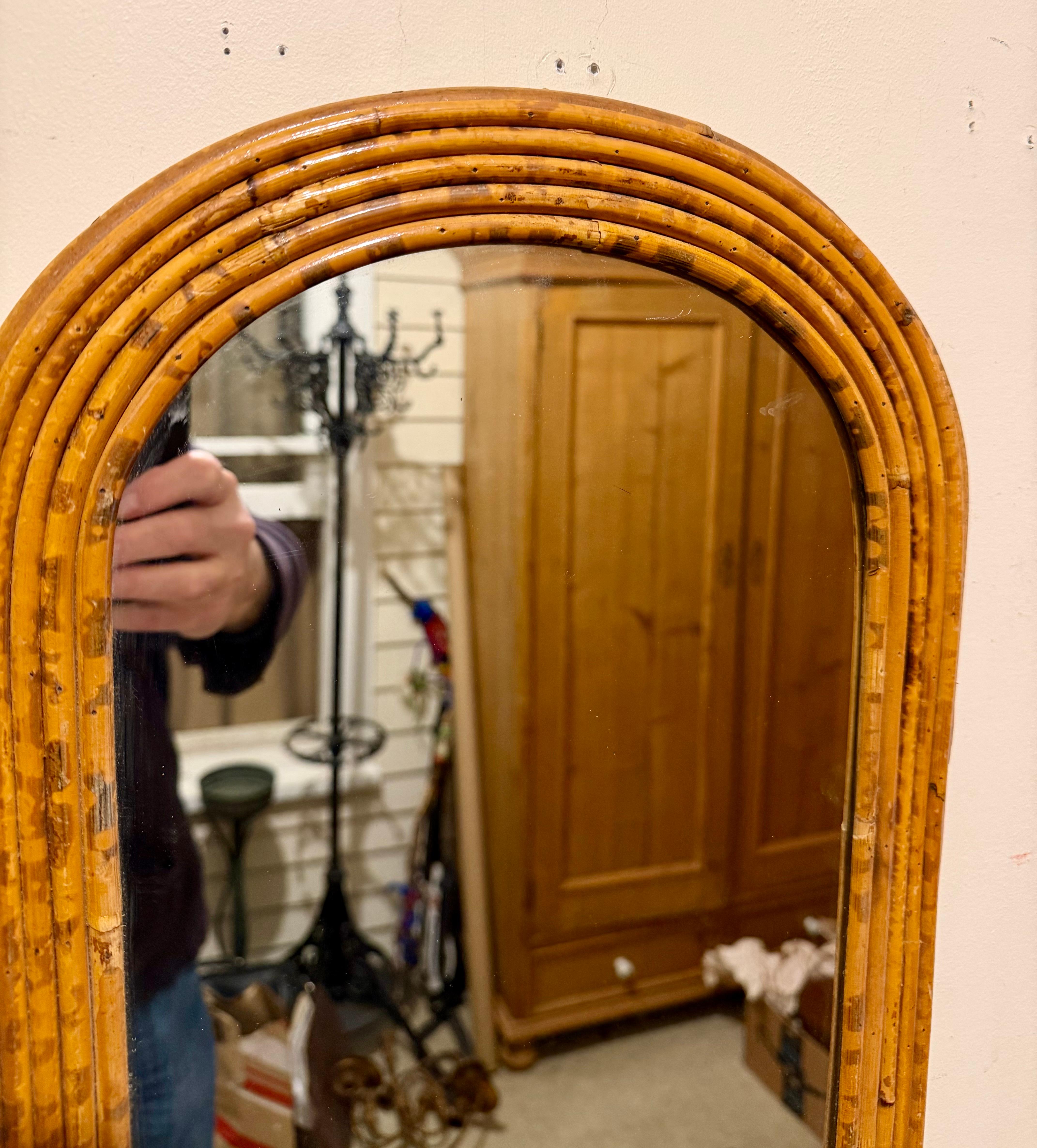 Split Reed Bamboo Mirror For Sale 4