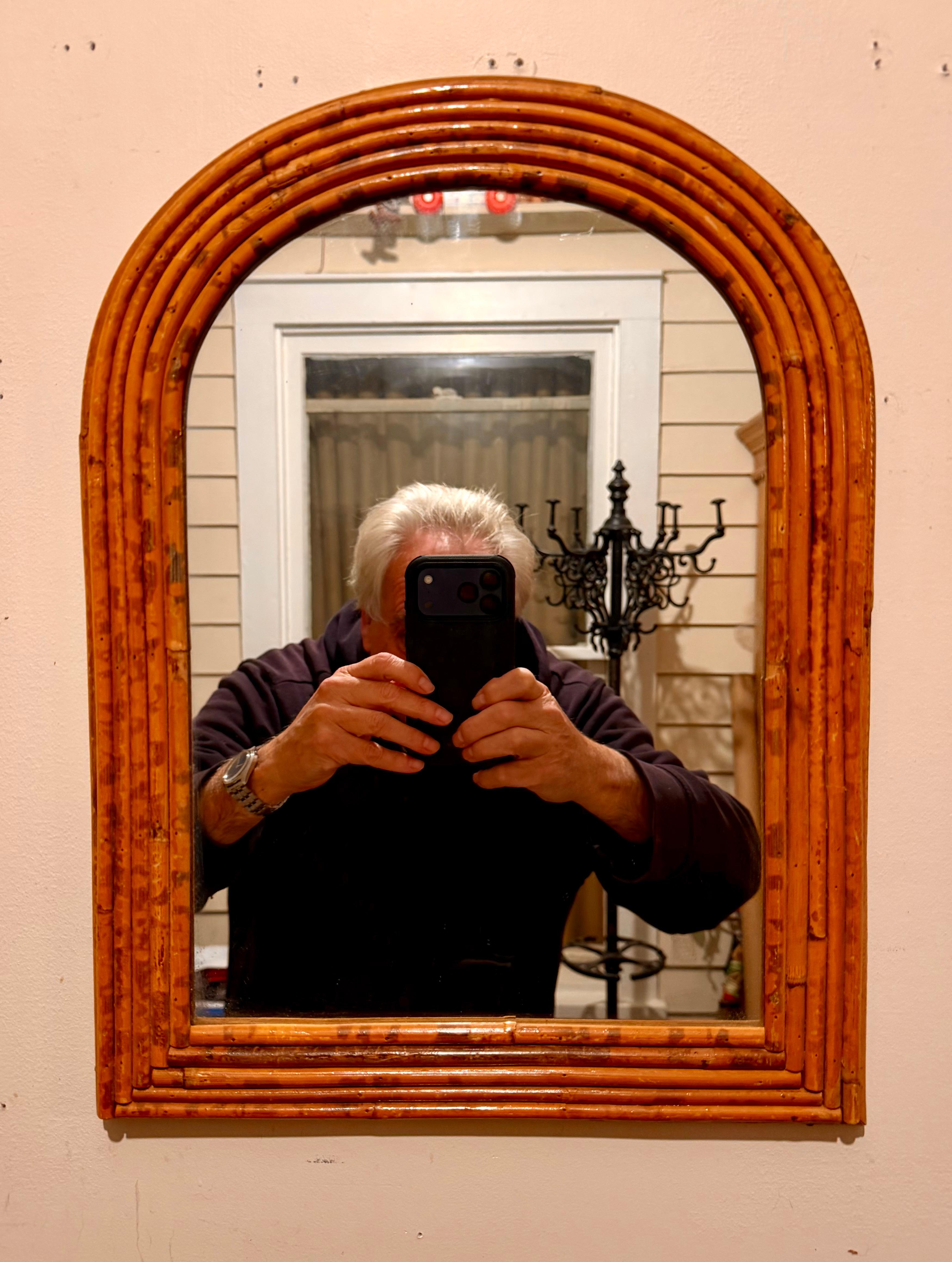 Split Reed Bamboo Mirror For Sale 5