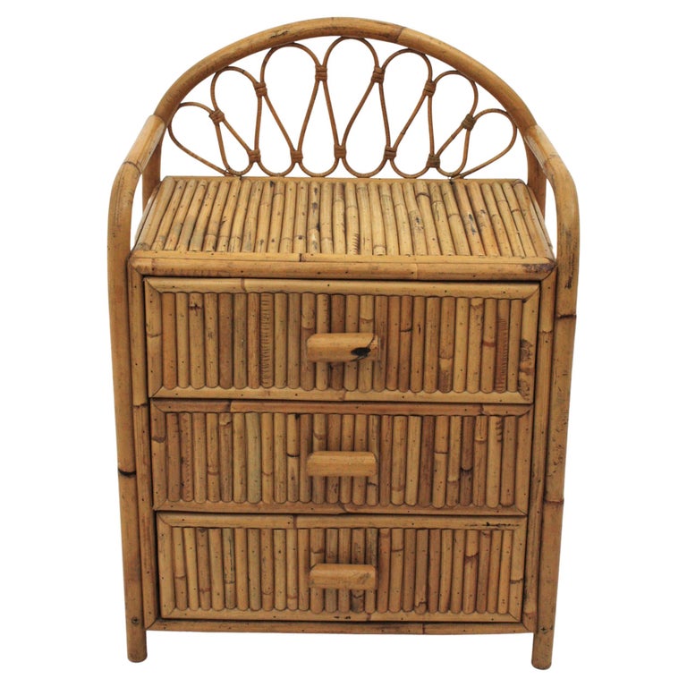 Split Reed Bambus Rattan Endtisch oder Nachttisch, 1970er Jahre im Angebot  bei 1stDibs Deutschland | nachttisch bambus rattan