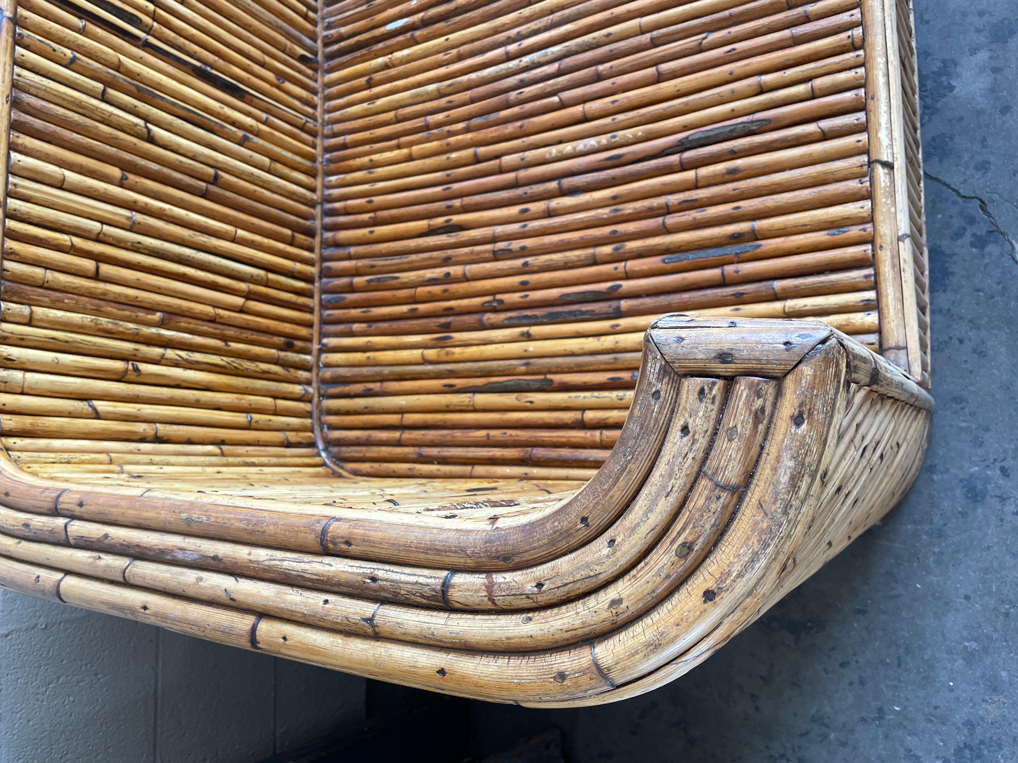 One of a kind split reed bamboo sofa that will make a statement in any home!


Measures: 81