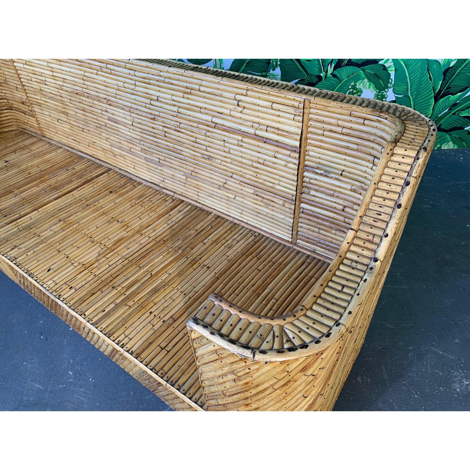 Split Reed Bamboo Sofa In Good Condition In Jacksonville, FL