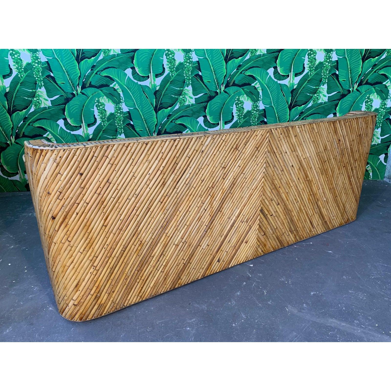 Mid-20th Century Split Reed Bamboo Sofa
