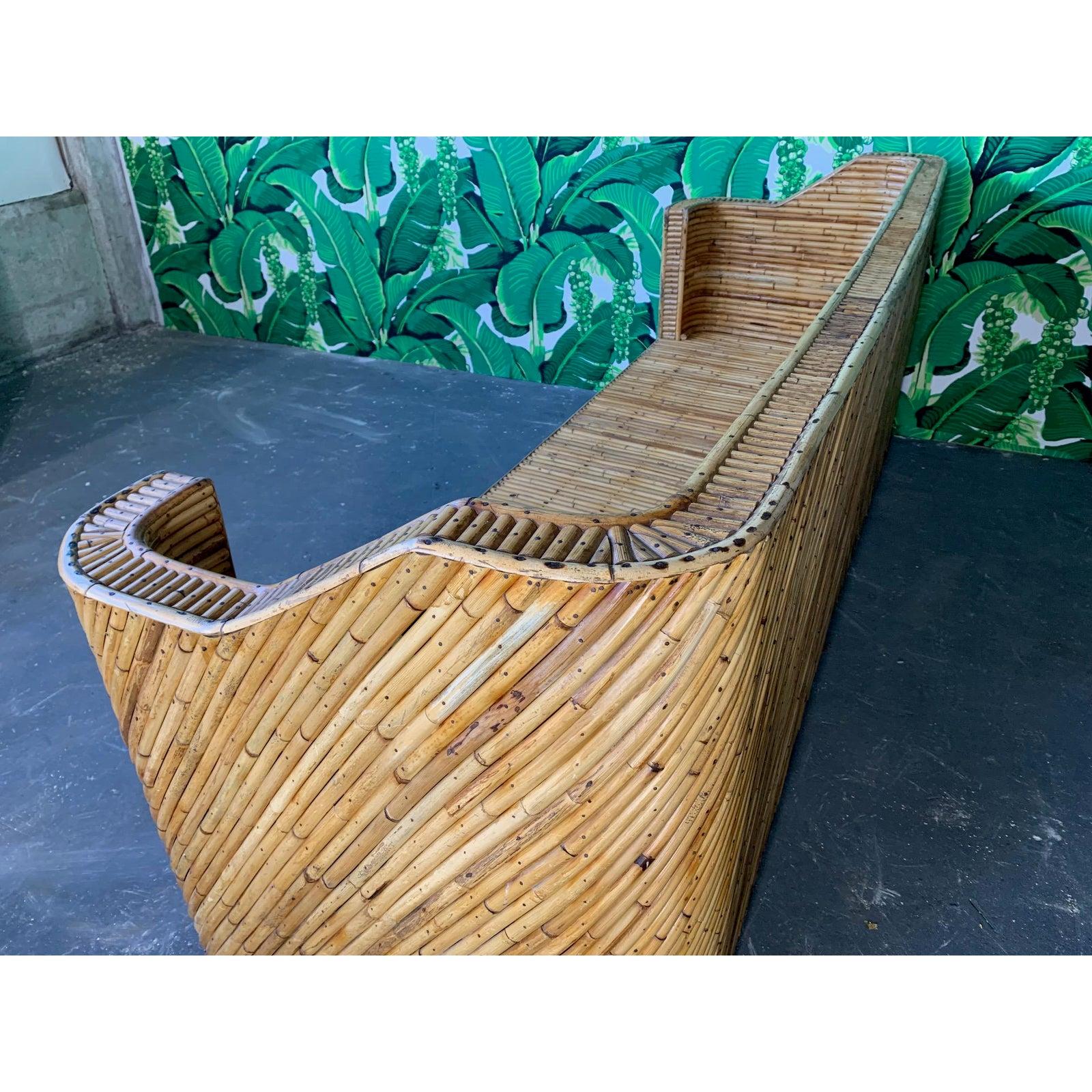 Rattan Split Reed Bamboo Sofa