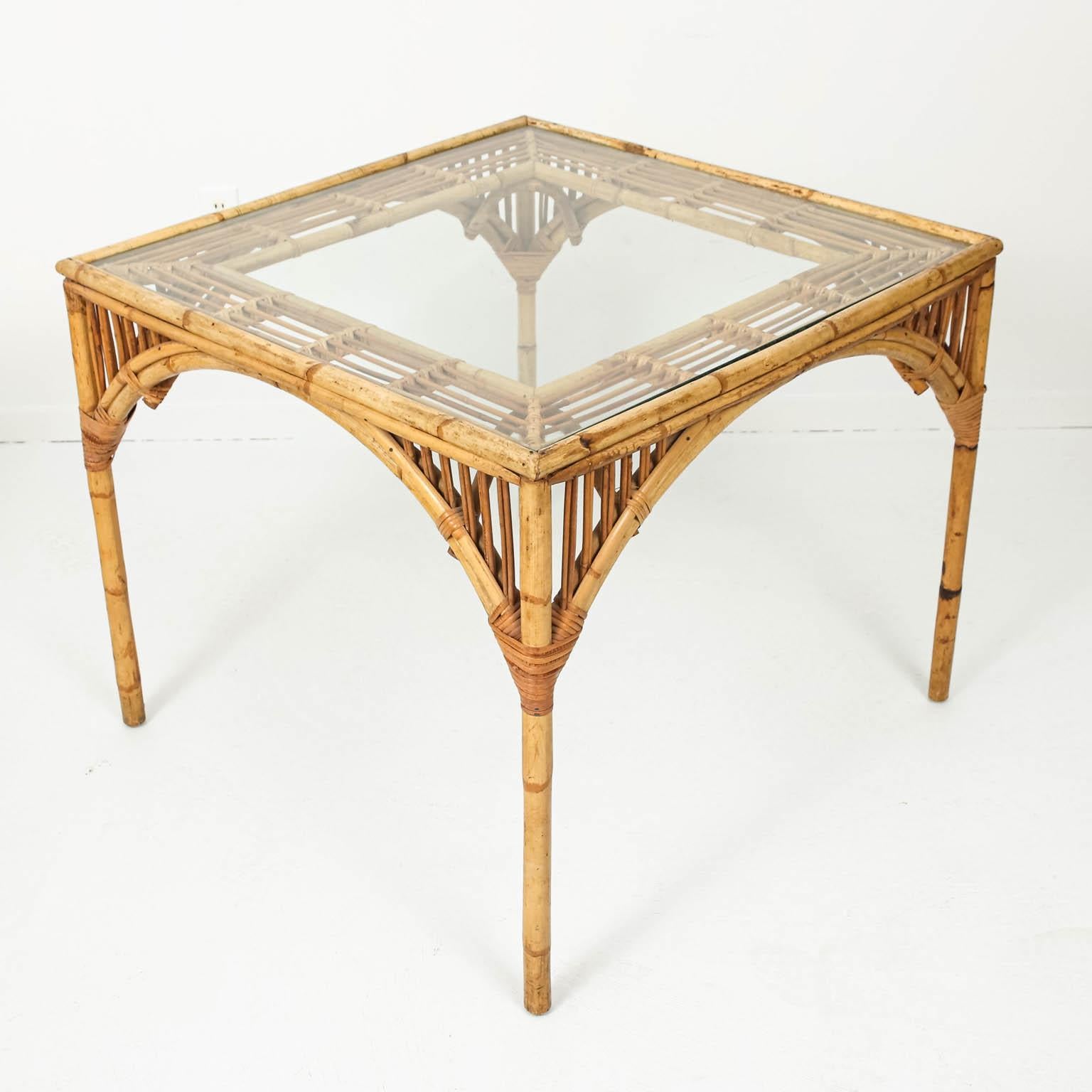 Split Reed Card Table with Four Chairs 3