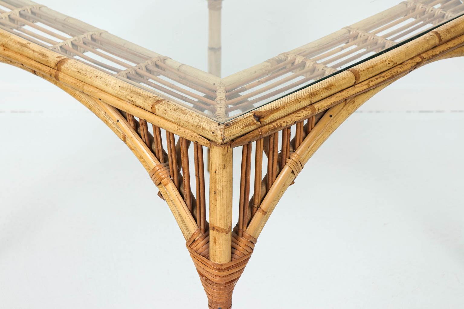 Split Reed Card Table with Four Chairs 4