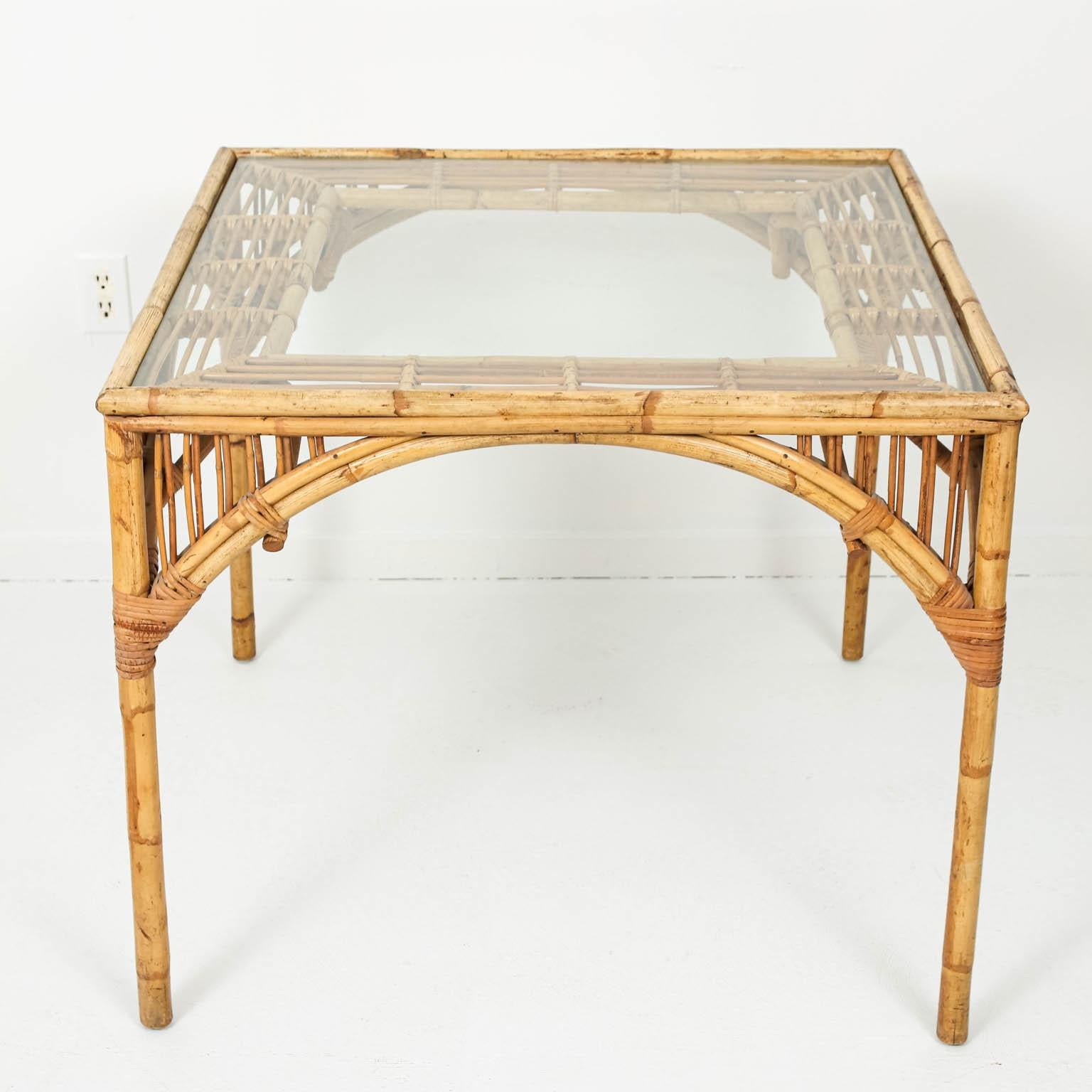 Split Reed Card Table with Four Chairs 5