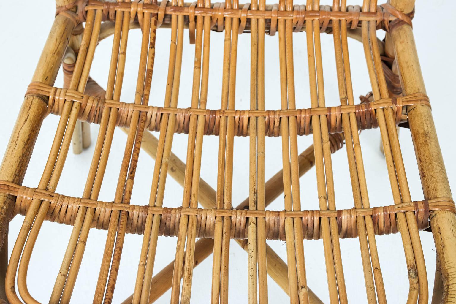Split Reed Card Table with Four Chairs 1