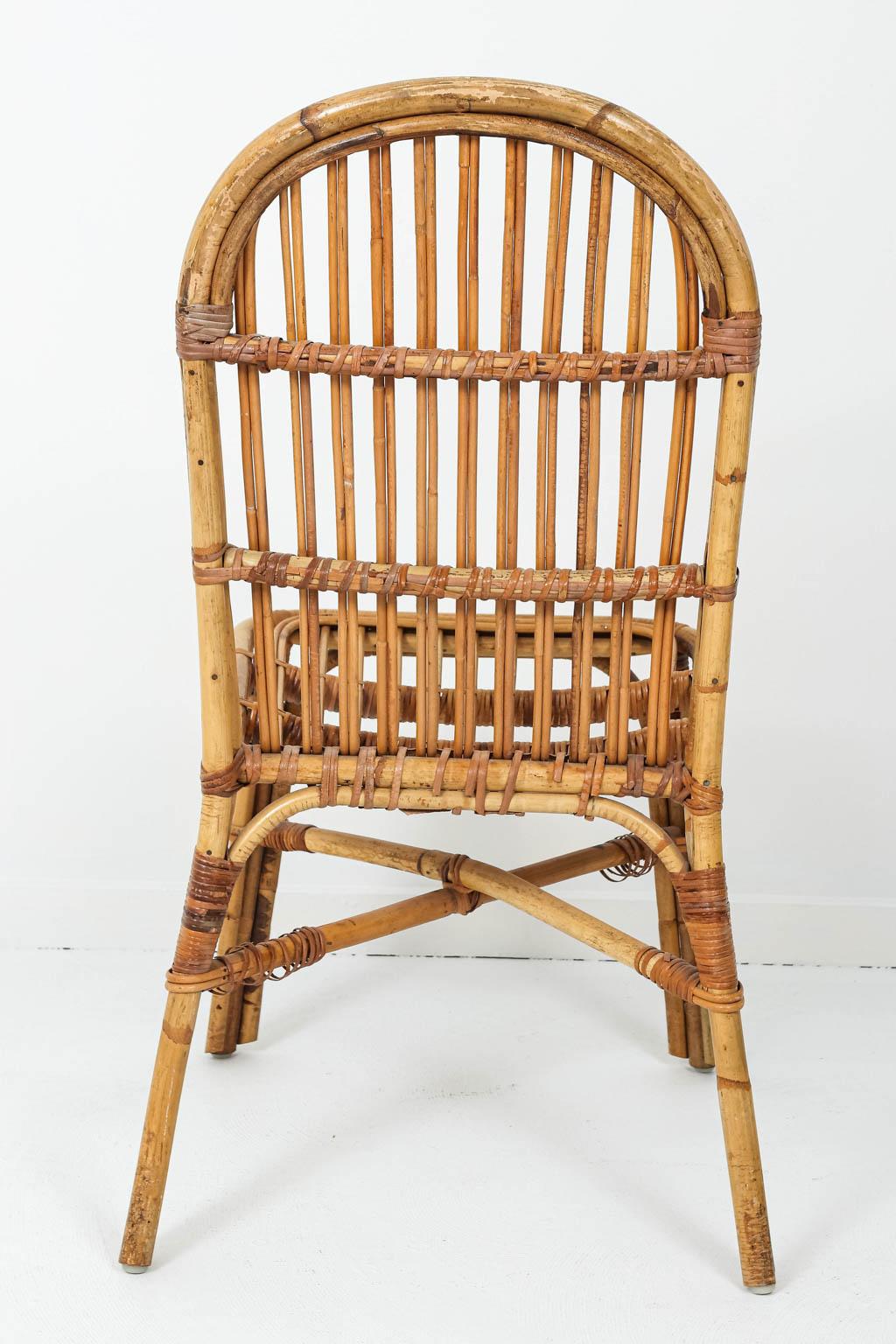Split Reed Card Table with Four Chairs 2