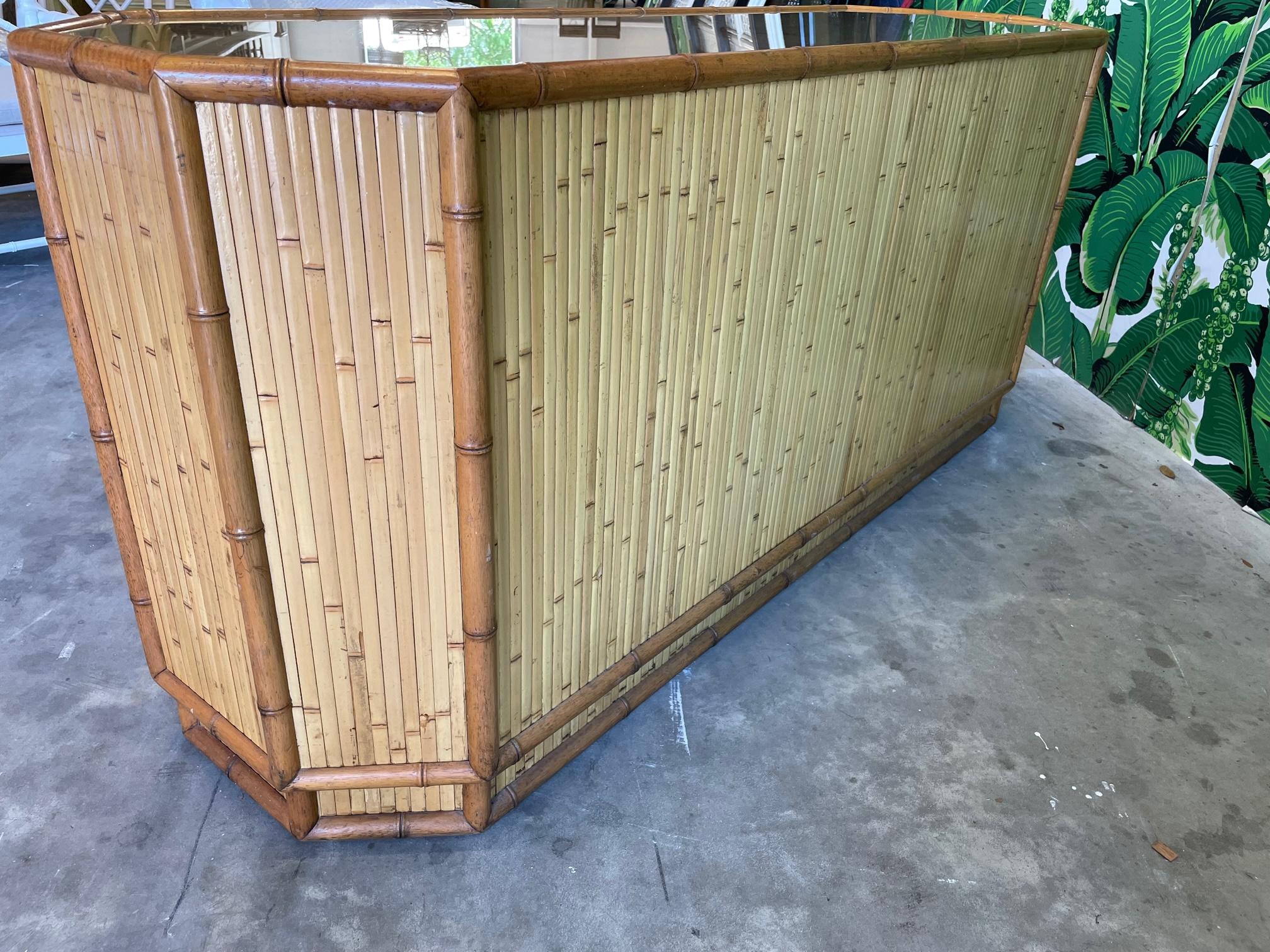 Split Reed Rattan and Faux Bamboo Credenza 3