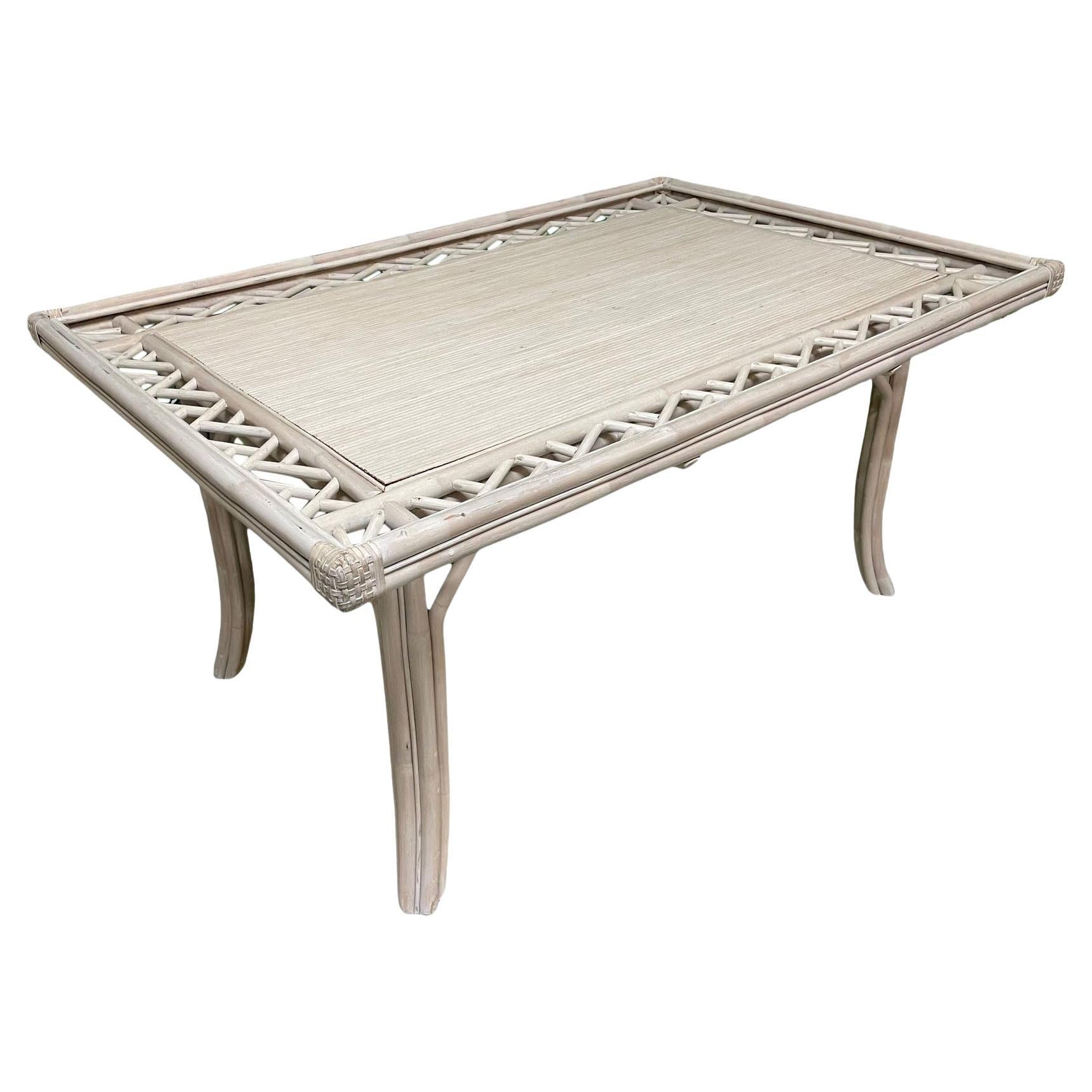 Rattan Ficks Reed Pedestal Dining Table For Sale at 1stDibs