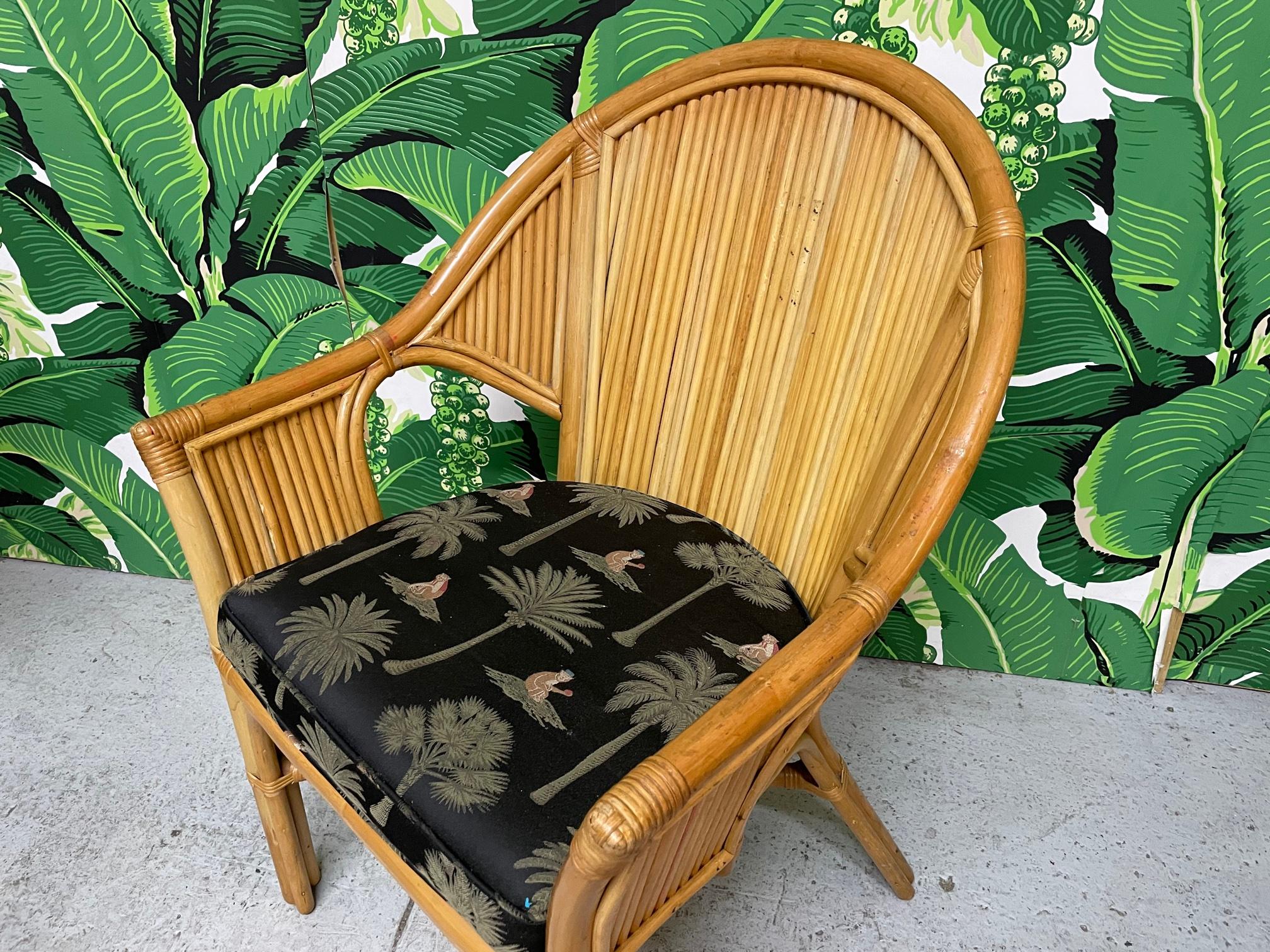 Organic Modern Split Reed Rattan Dining Chairs, Set of 6