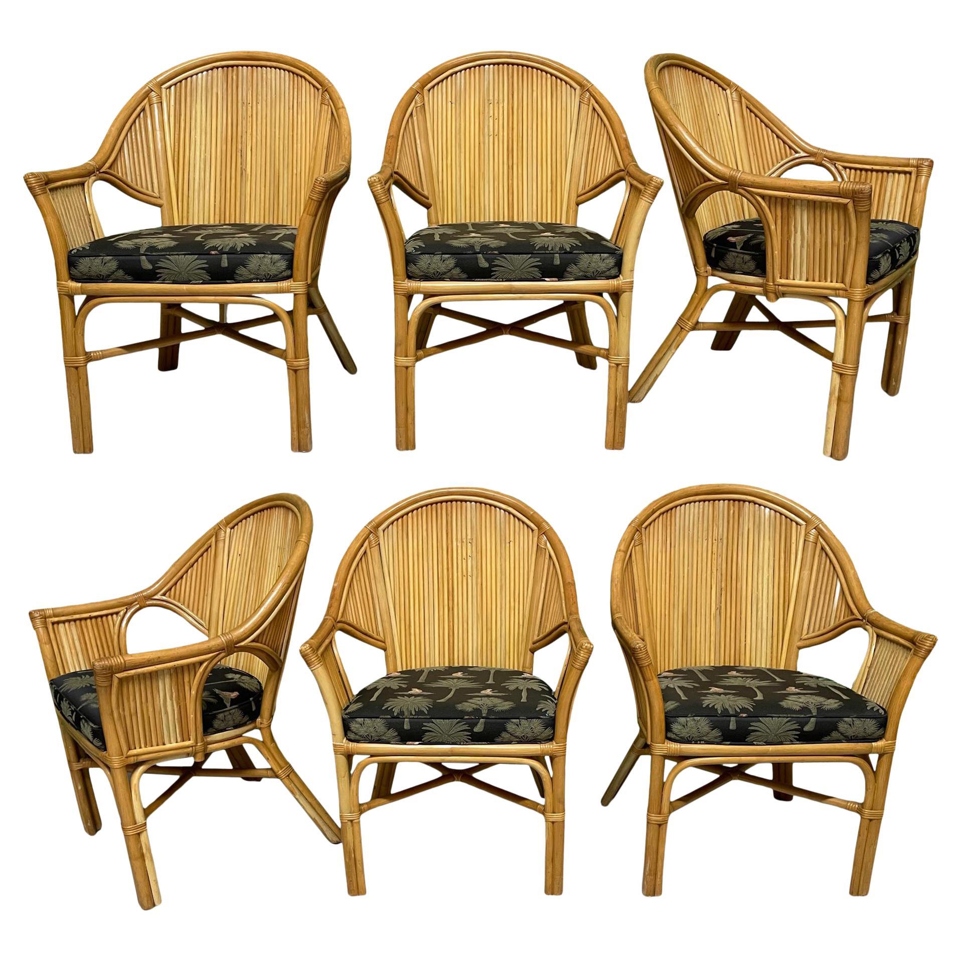 Sculptural Rattan Dining Chairs, Set of 6 at 1stDibs