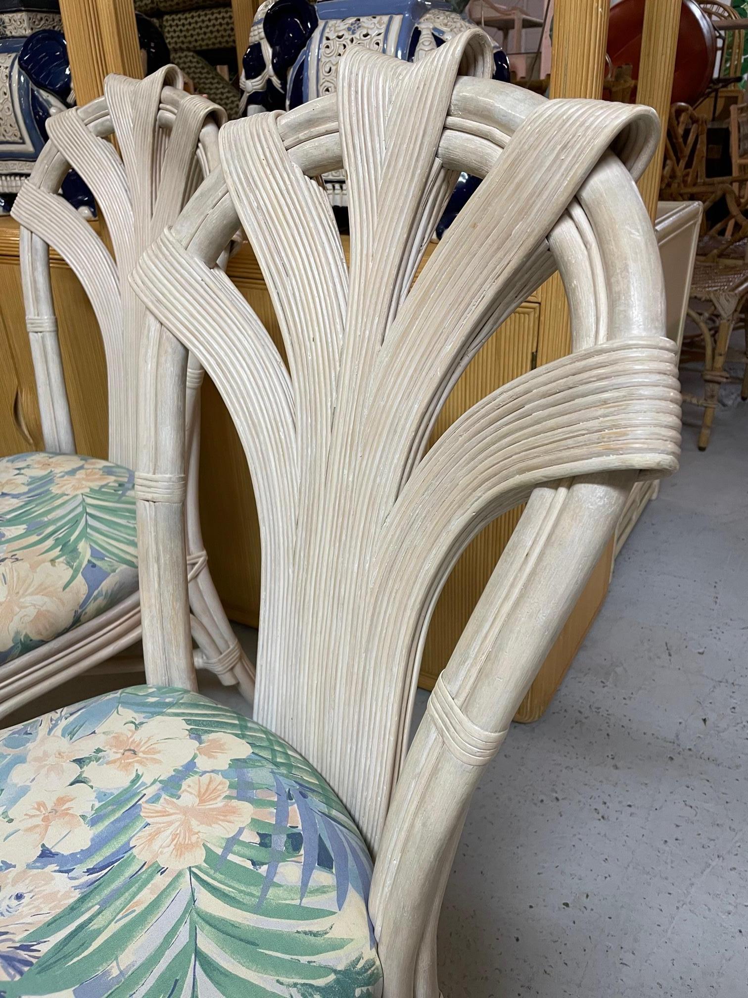 Split Reed Rattan Dining Set in the Manner of Betty Cobonpue In Good Condition In Jacksonville, FL