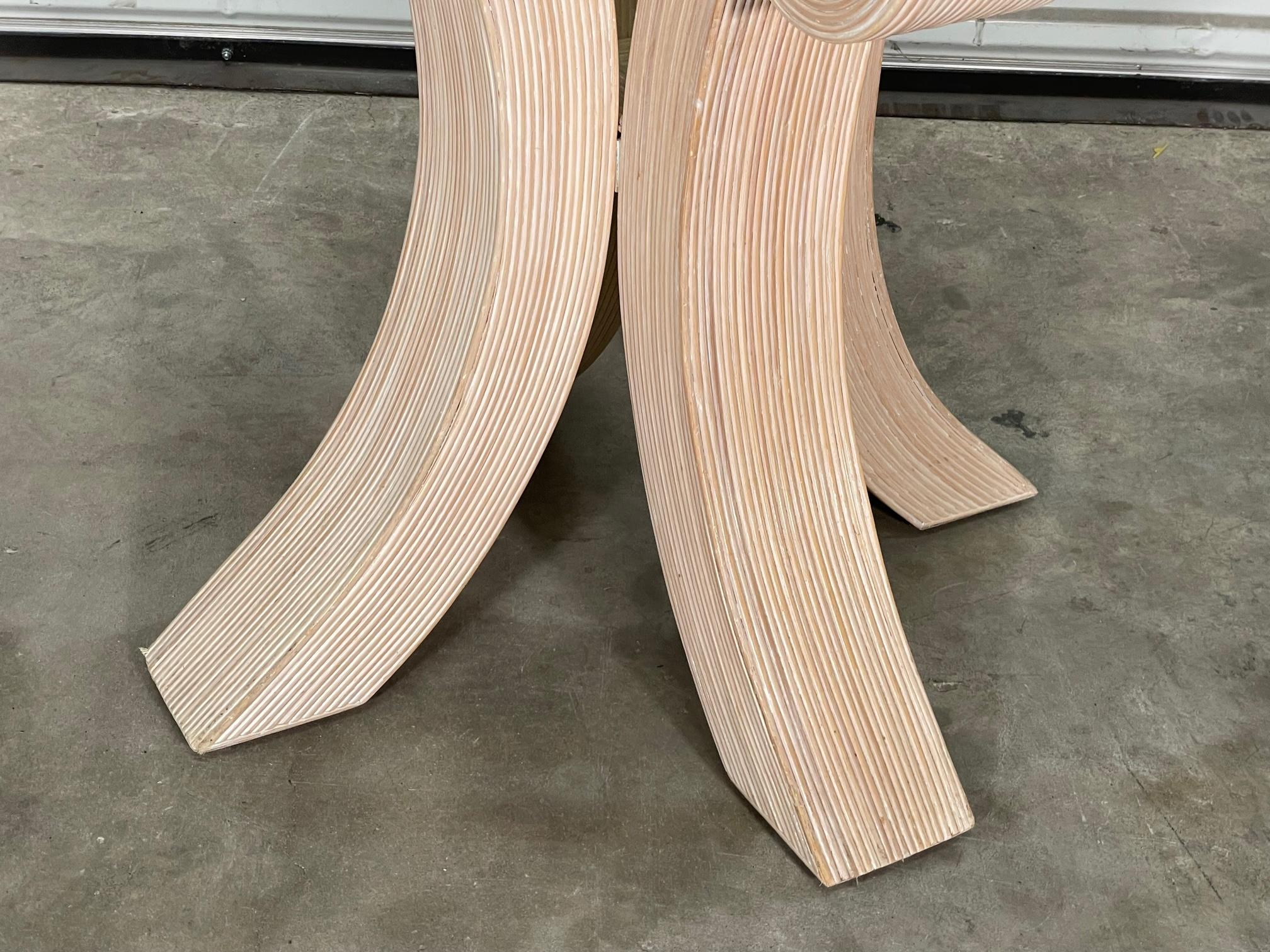 Split Reed Rattan Dining Table in the Manner of Betty Cobonpue at 1stDibs