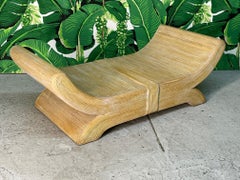 Split Reed Rattan Emperors Bench Attributed to Betty Cobonpue