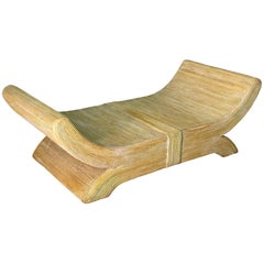 Split Reed Rattan Emperors Bench Attributed to Betty Cobonpue