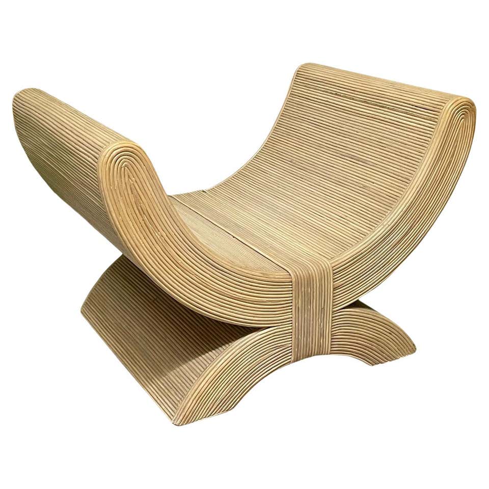 Betty Cobonpue Sculptural Split Reed Rattan Lounge Chairs, Pair For ...