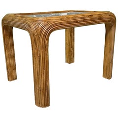 Split Reed Rattan End/Side Table