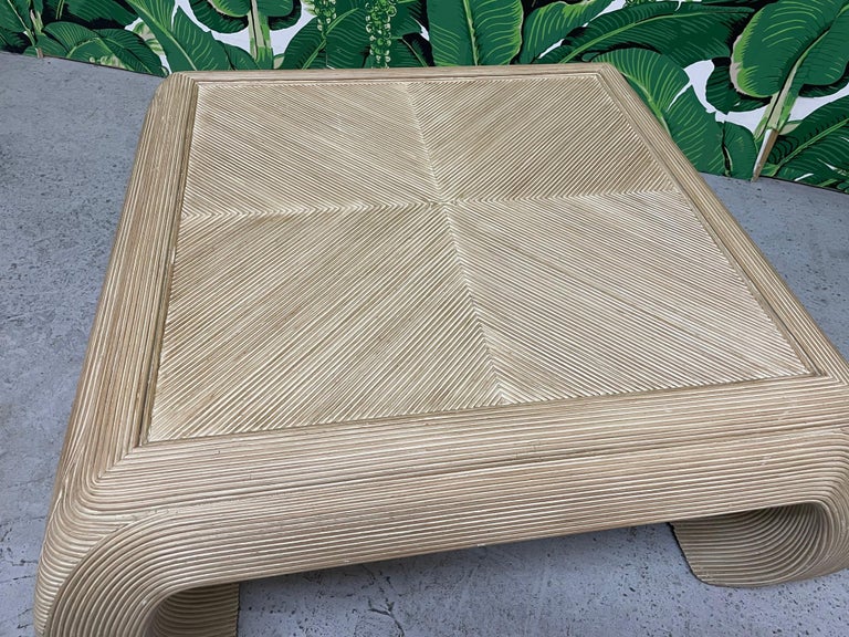 Split Reed Rattan Ming Asian Coffee Table at 1stDibs