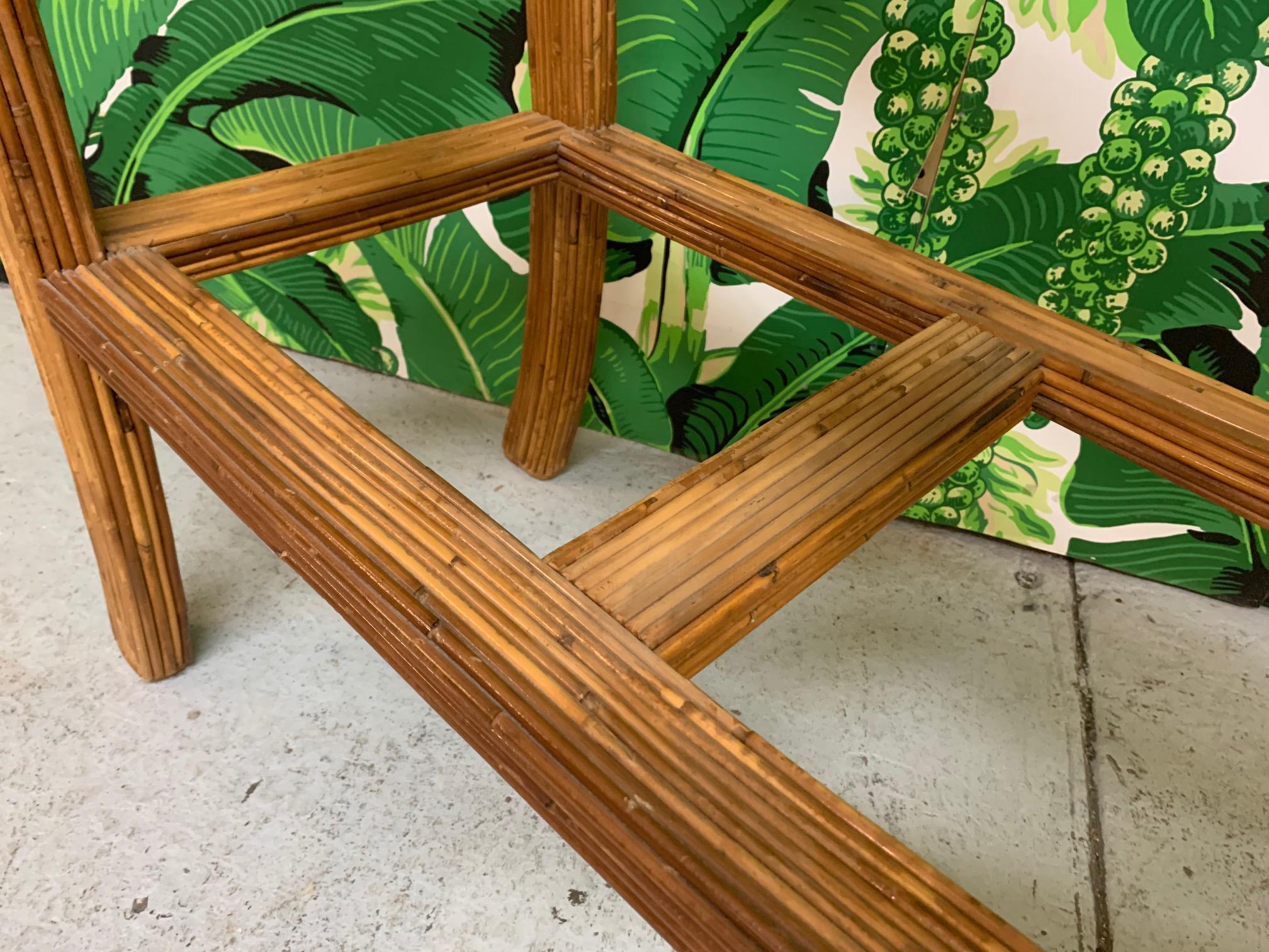 Split Reed Rattan Splayed Leg Console Table 3