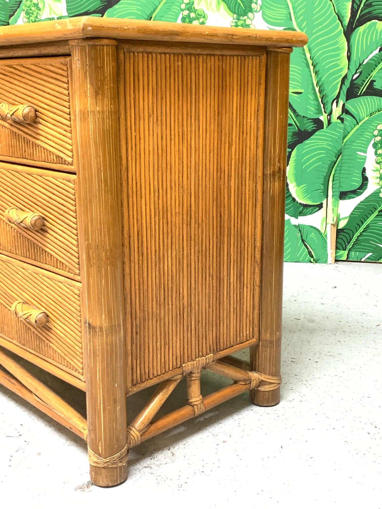 Split Reed Rattan Tropical Style Dresser 1