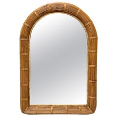 Split Reed Rattan Wall Mirror