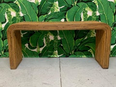 Split Reed Rattan Waterfall Console Table