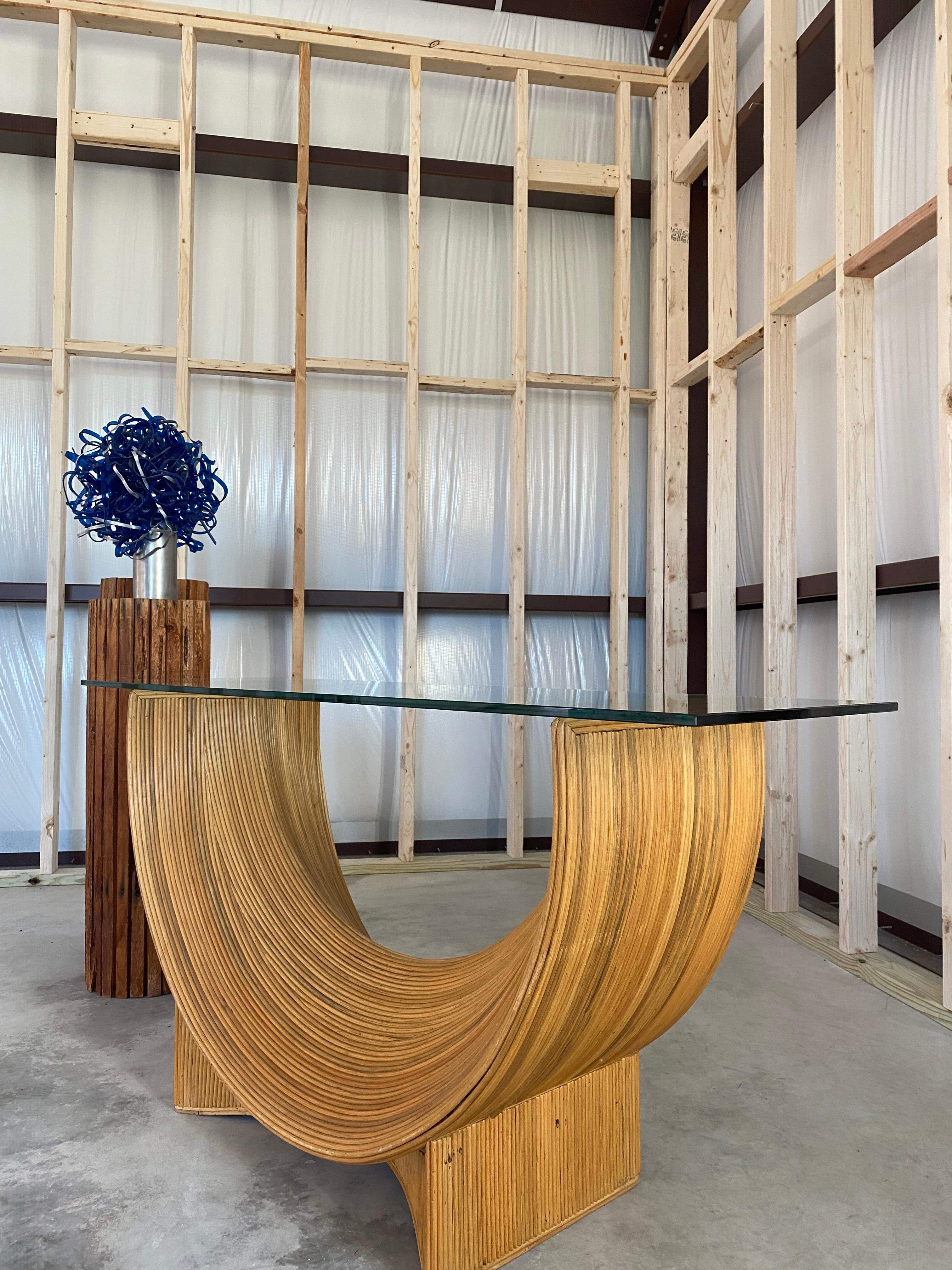 Split Reed Sculptural Console Table For Sale 8