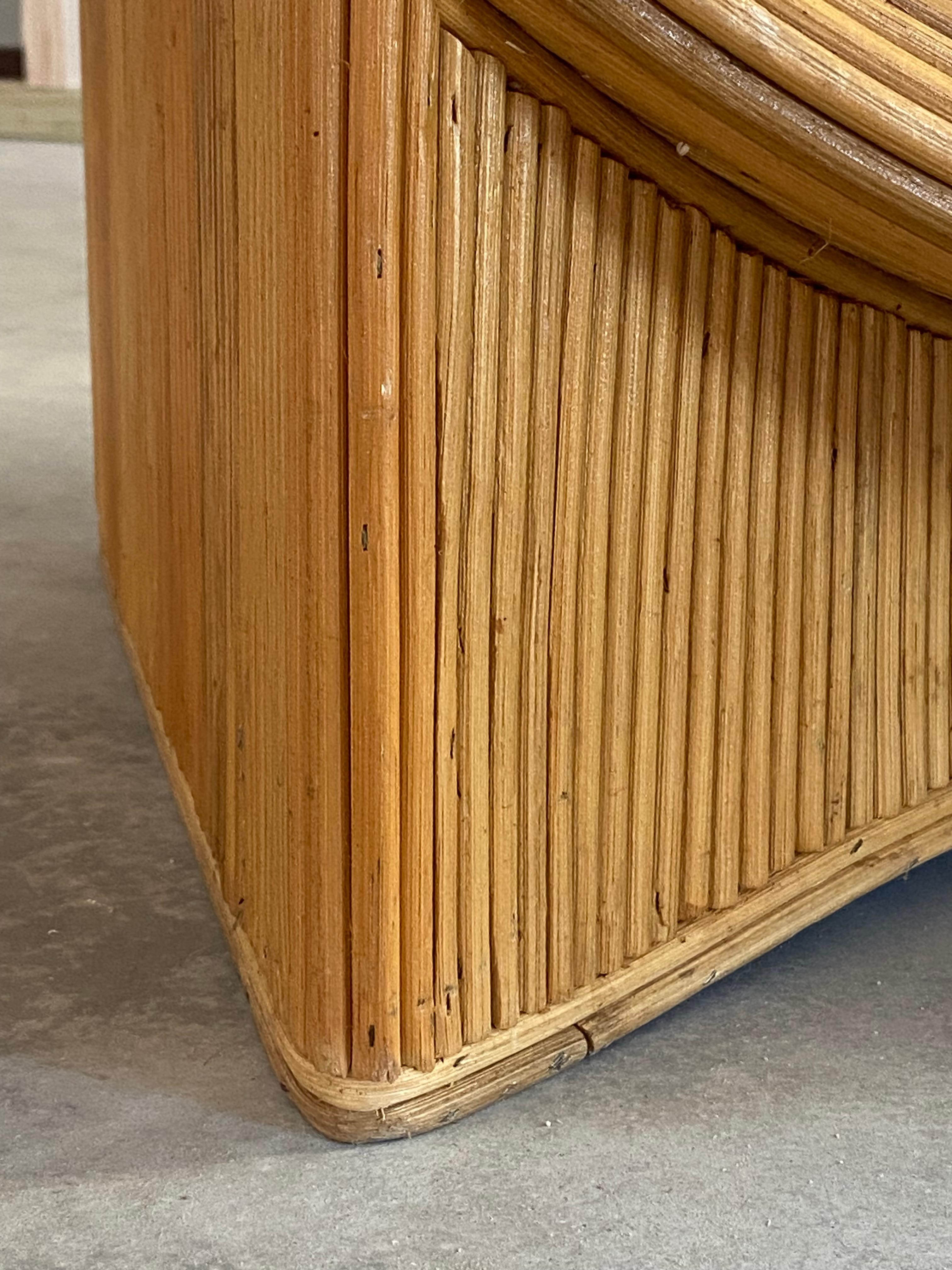 Hand-Crafted Split Reed Sculptural Console Table For Sale