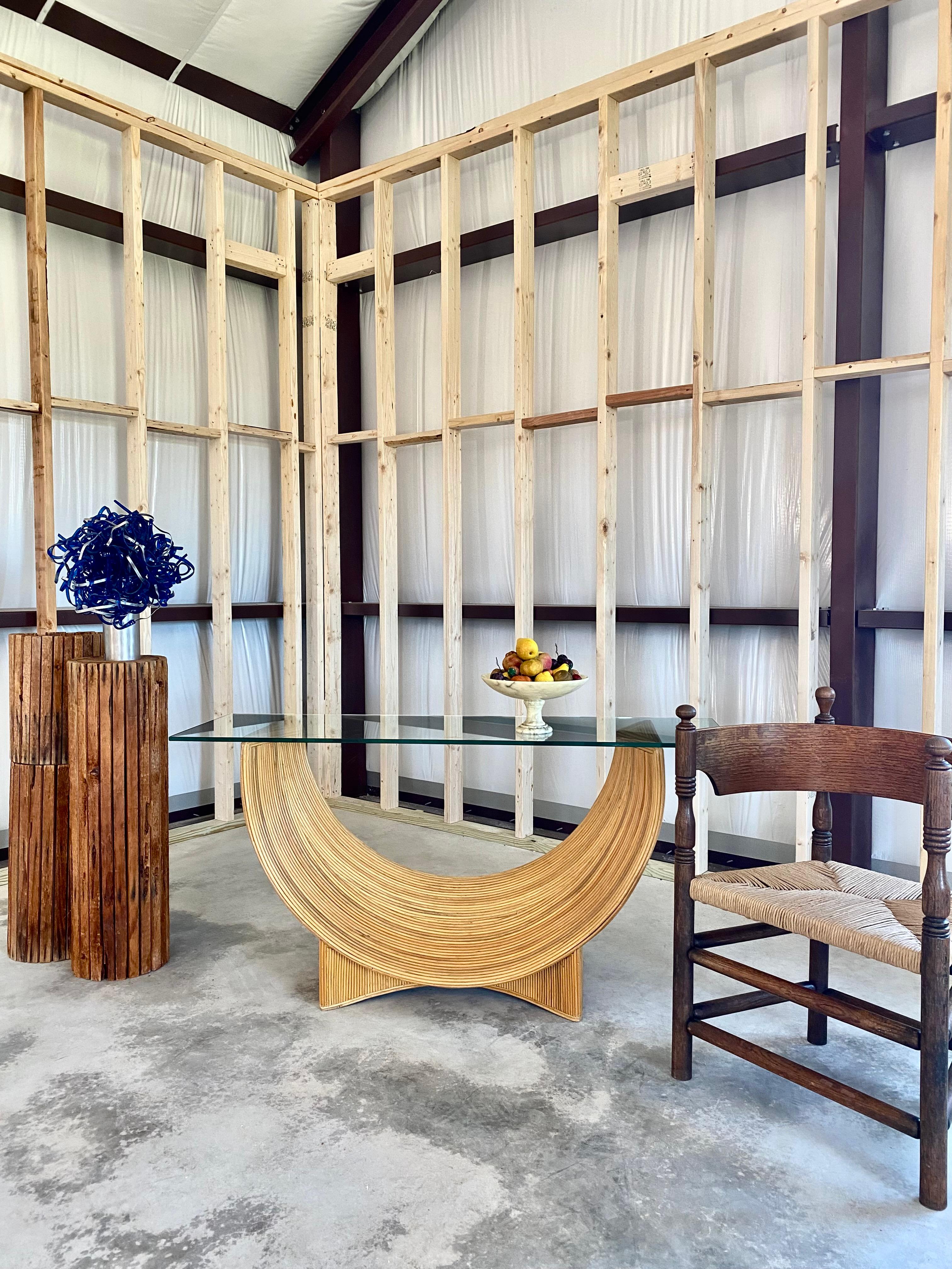 20th Century Split Reed Sculptural Console Table For Sale