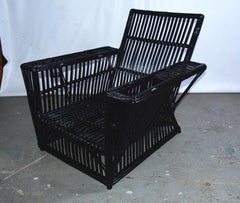 Split Reed Stick Wicker Armchair