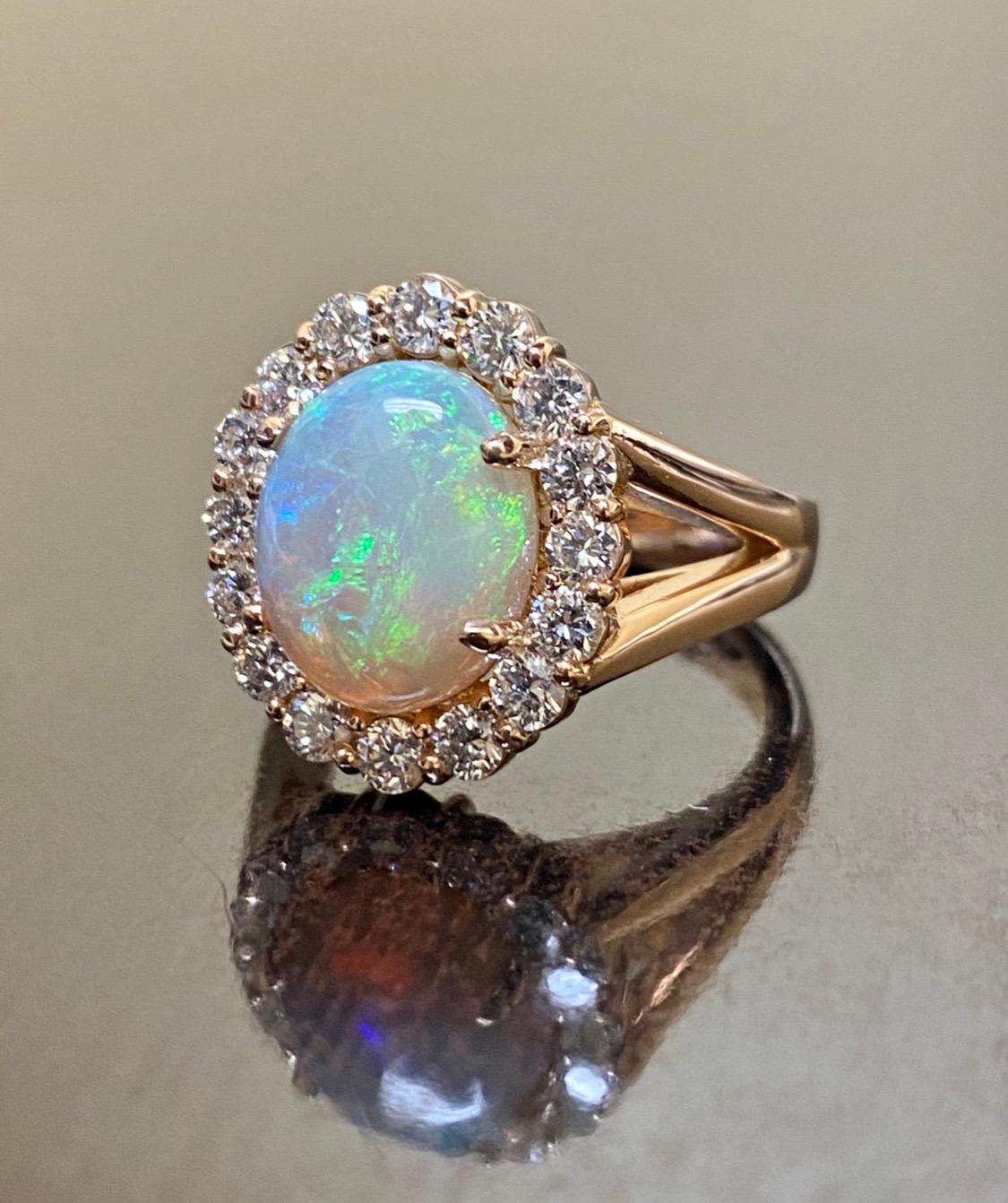 rose gold opal wedding ring