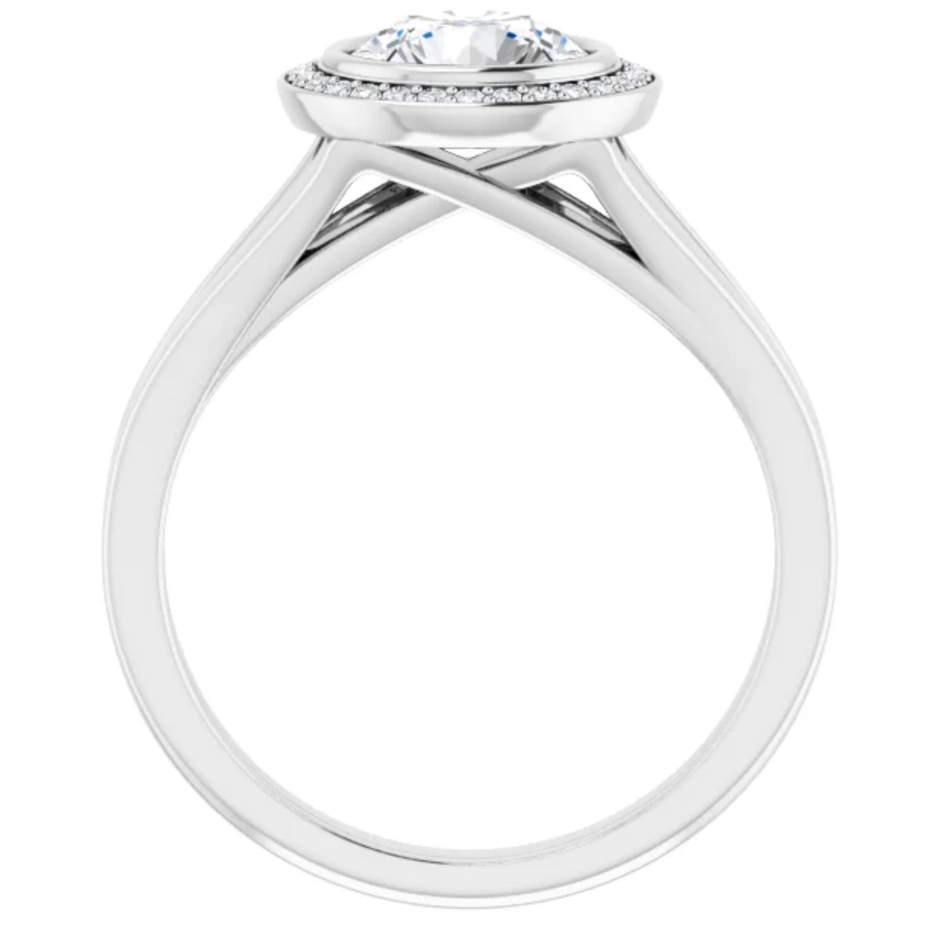 split shank halo engagement ring