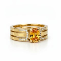 Split Shank oval citrine engagement silver, gold ring