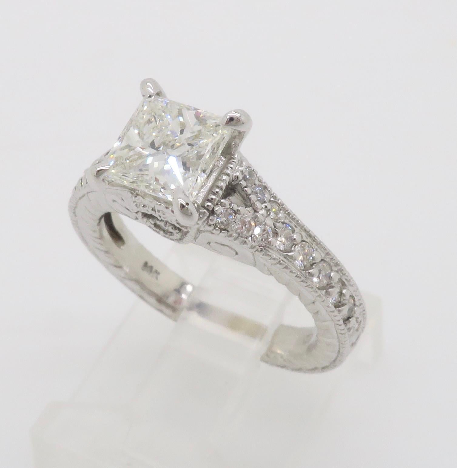 Split Shank Princess Cut Diamond Ring For Sale 9