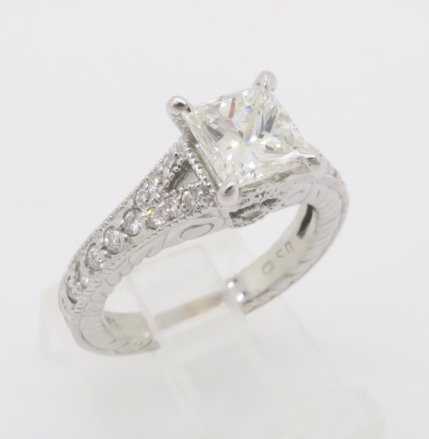 Split Shank Princess Cut Diamond Ring For Sale 10
