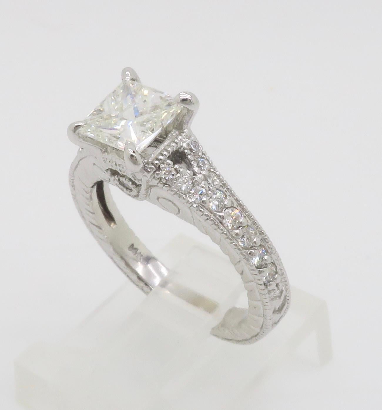 Split Shank Princess Cut Diamond Ring For Sale 12