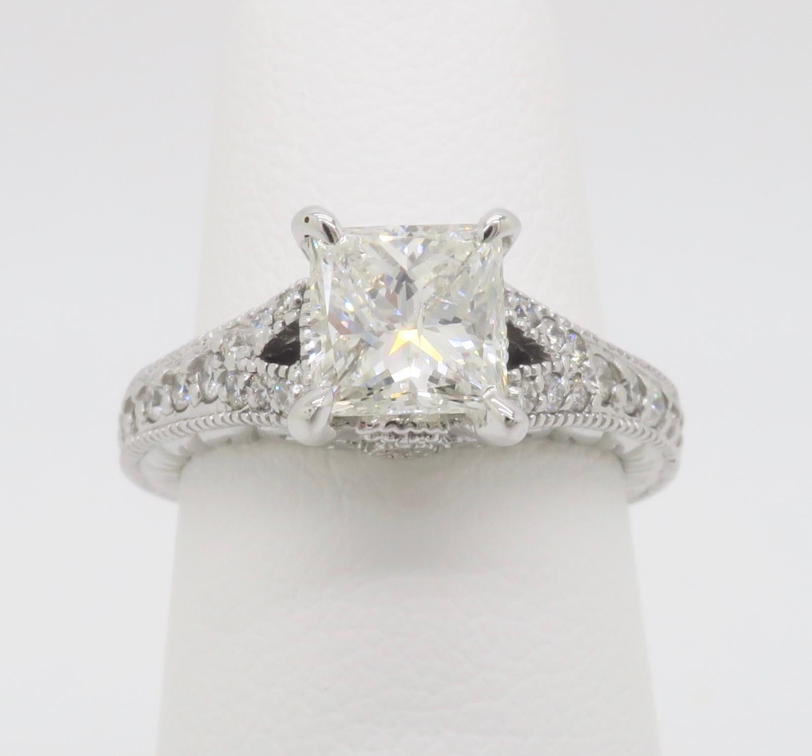 Women's Split Shank Princess Cut Diamond Ring For Sale