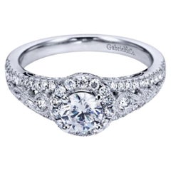 Used Split Shank White Gold Diamond Engagement Ring