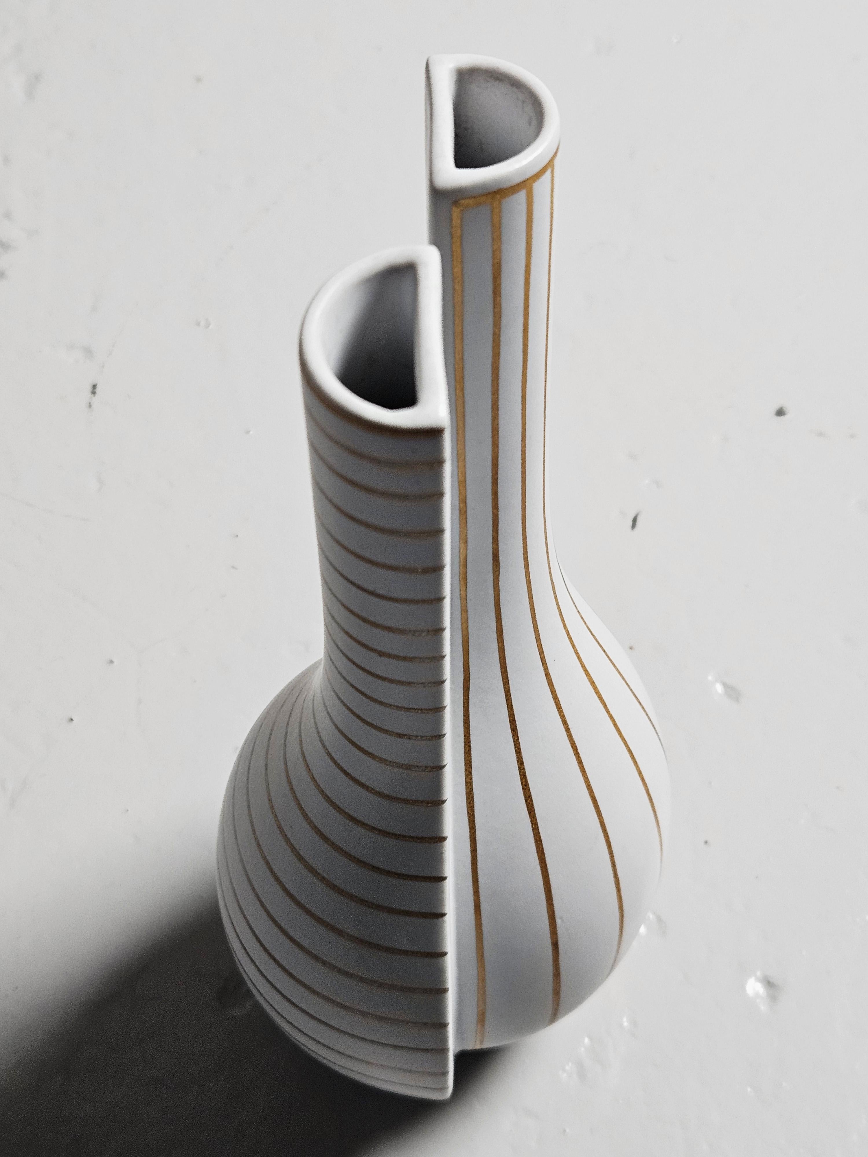 Vaso a spacco 'Gold Surrea' di Wilhelm Kåge, Studio Gustavsberg, Svezia, anni '30 in vendita 3