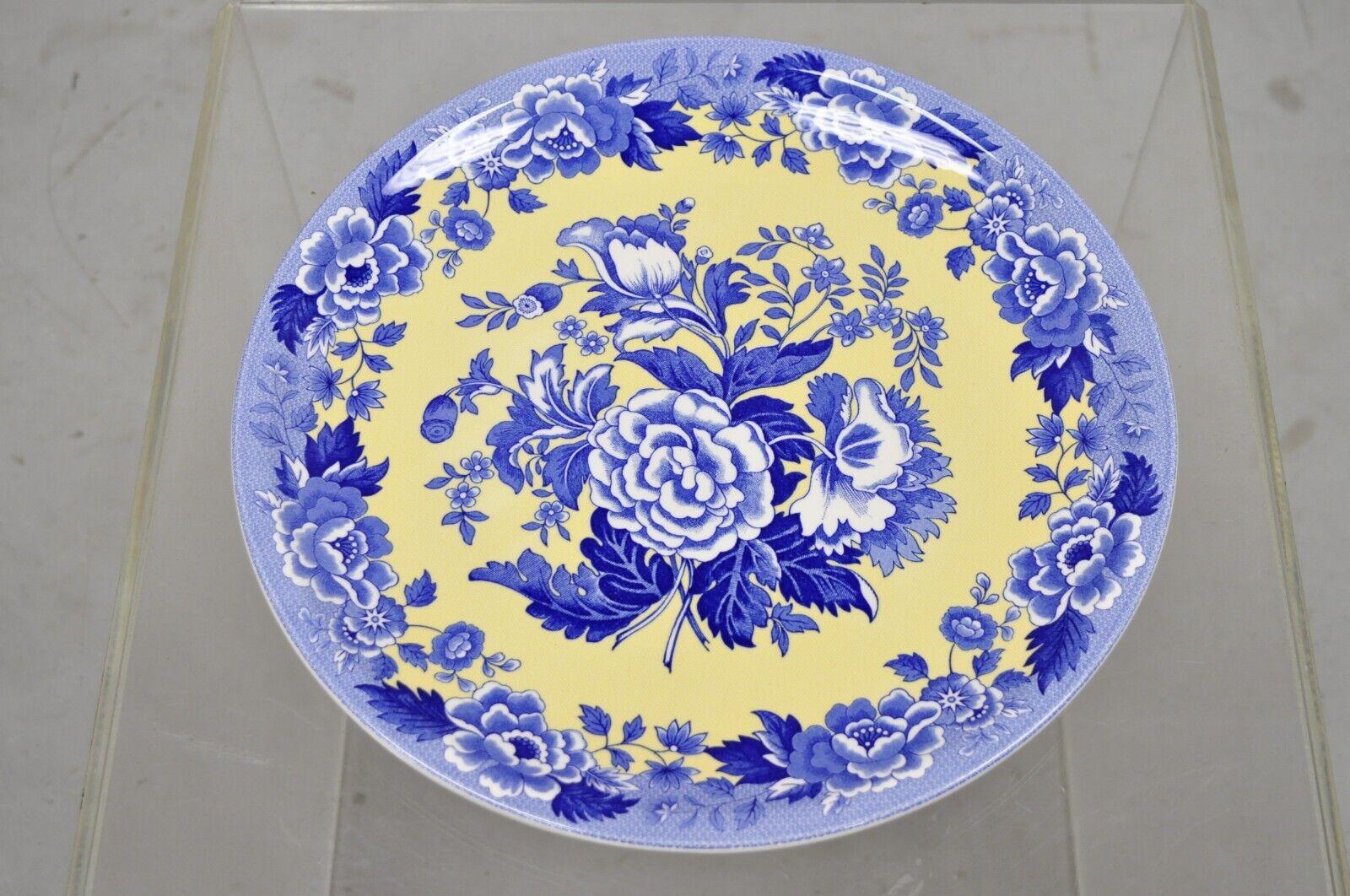 Victorien Assiette plate Spode 13 pouces « Garden Collection Flowers » bleu coquelicot et jaune en vente