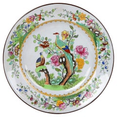 Spode Antique Printed and Over-Painted Cabinet Plate Dated 1914
