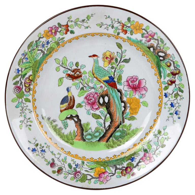 Spode Antique Printed and Over-Painted Cabinet Plate Dated 1914 For ...