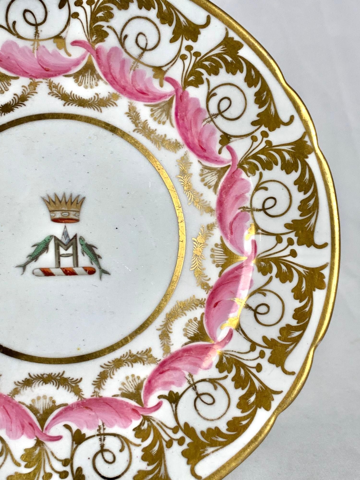 Spode Wappen-Porzellanschale des Königs von Oudh Nawab von Awadh Ghazi-ud-Din Haider (Handbemalt) im Angebot