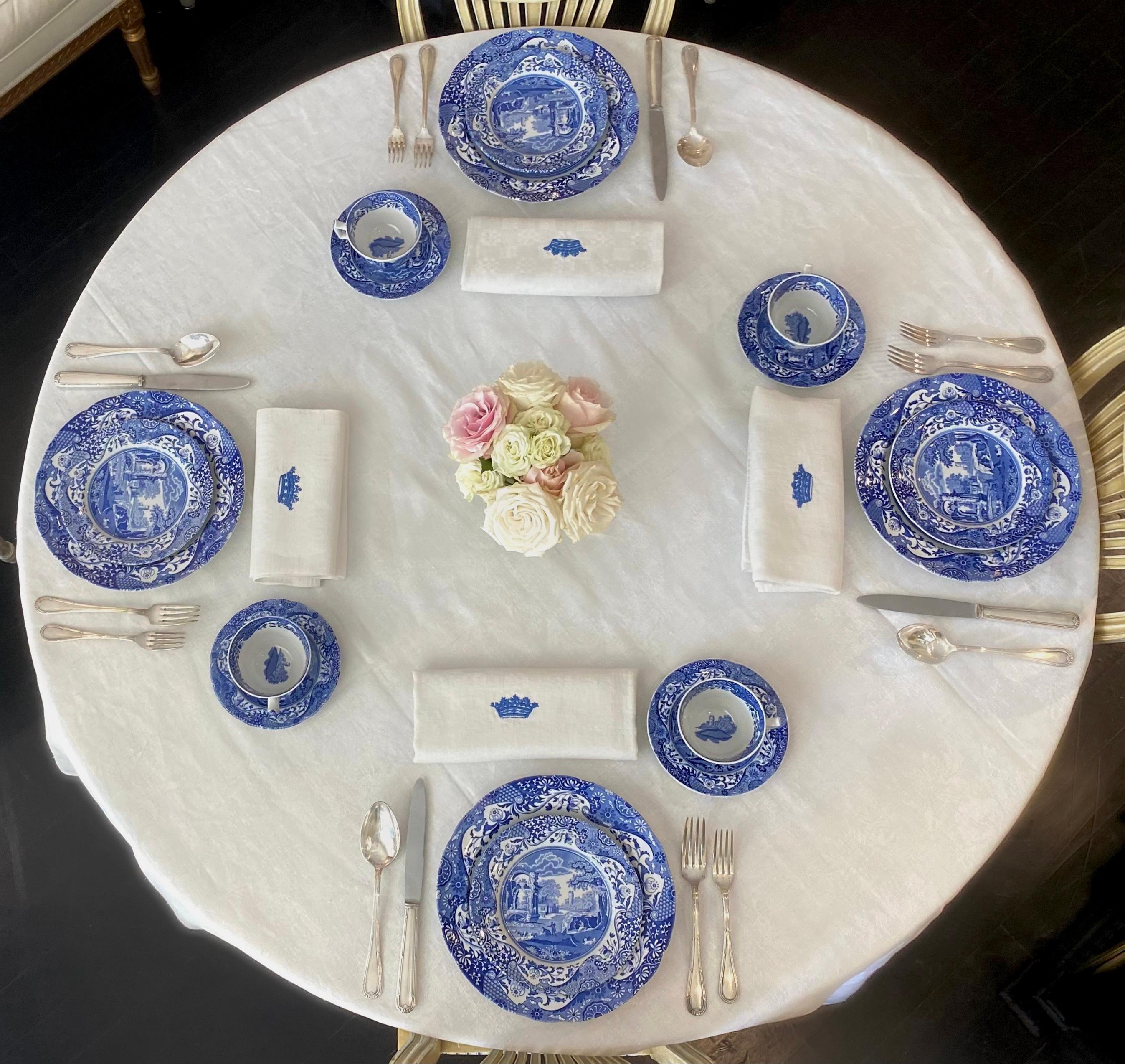 Spode Blue Italian 81 Piece Dinner Set For Sale 5