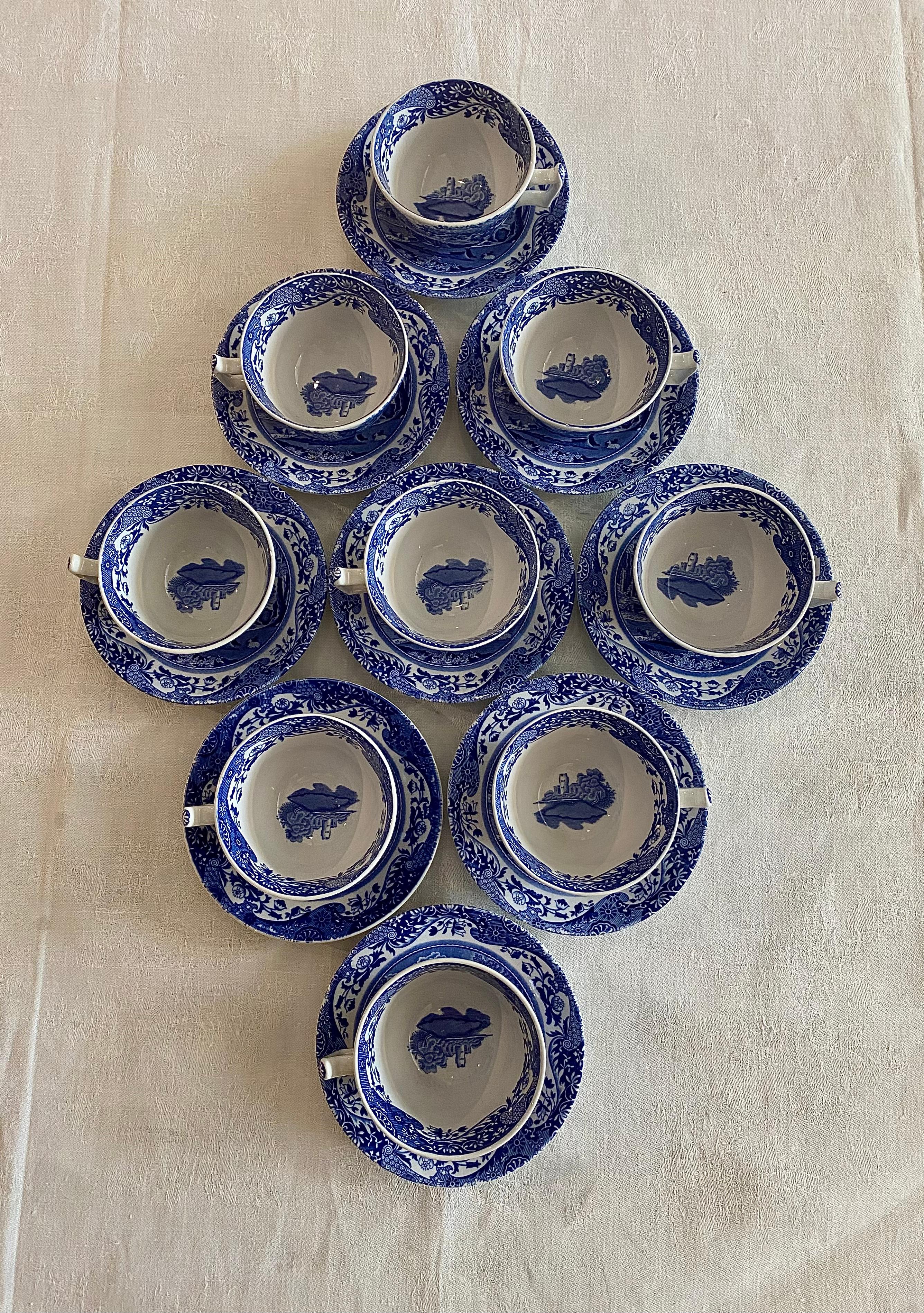 Spode Blue Italian 81 Piece Dinner Set For Sale 6