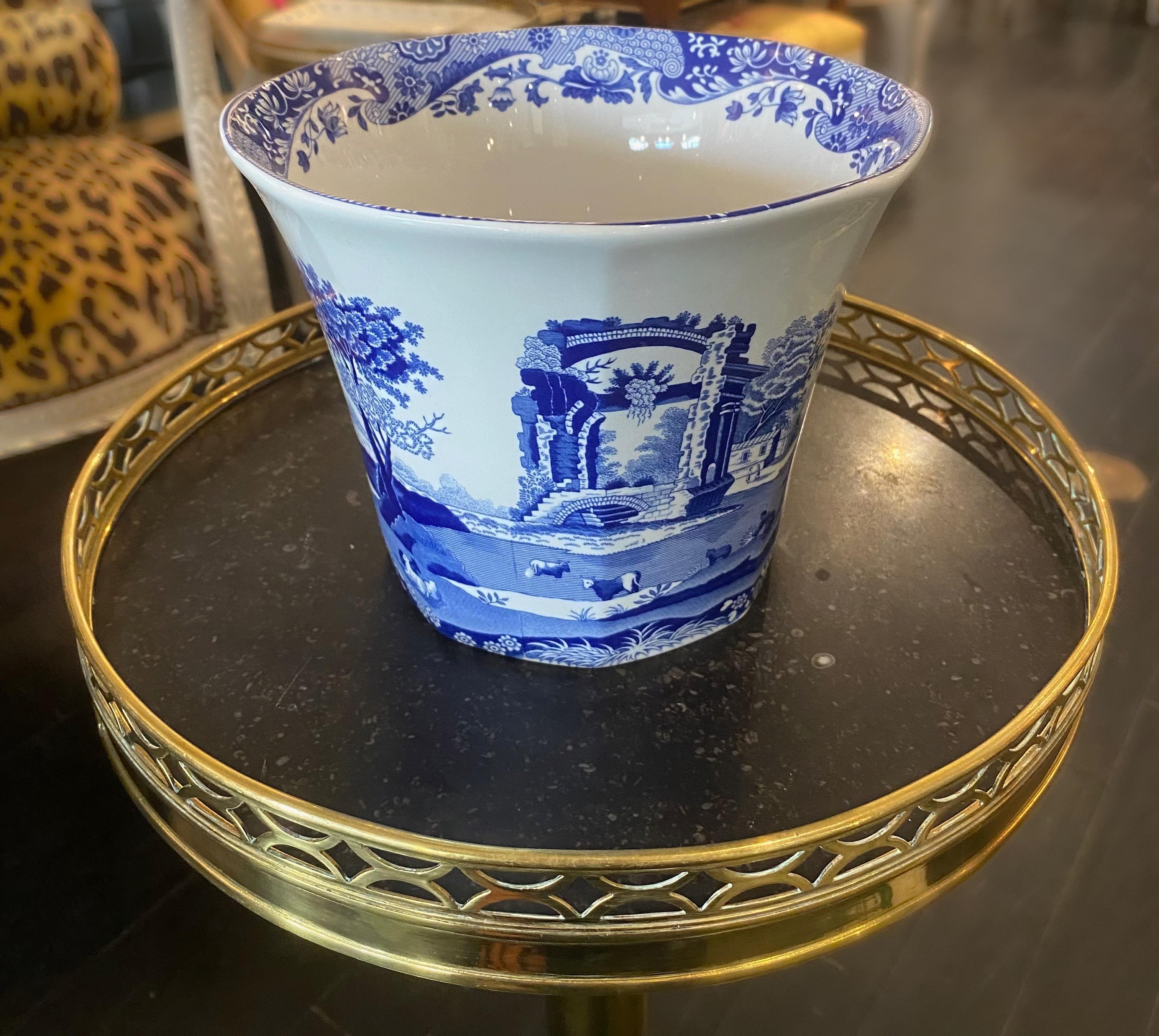 Glazed Spode Blue Italian 81 Piece Dinner Set For Sale
