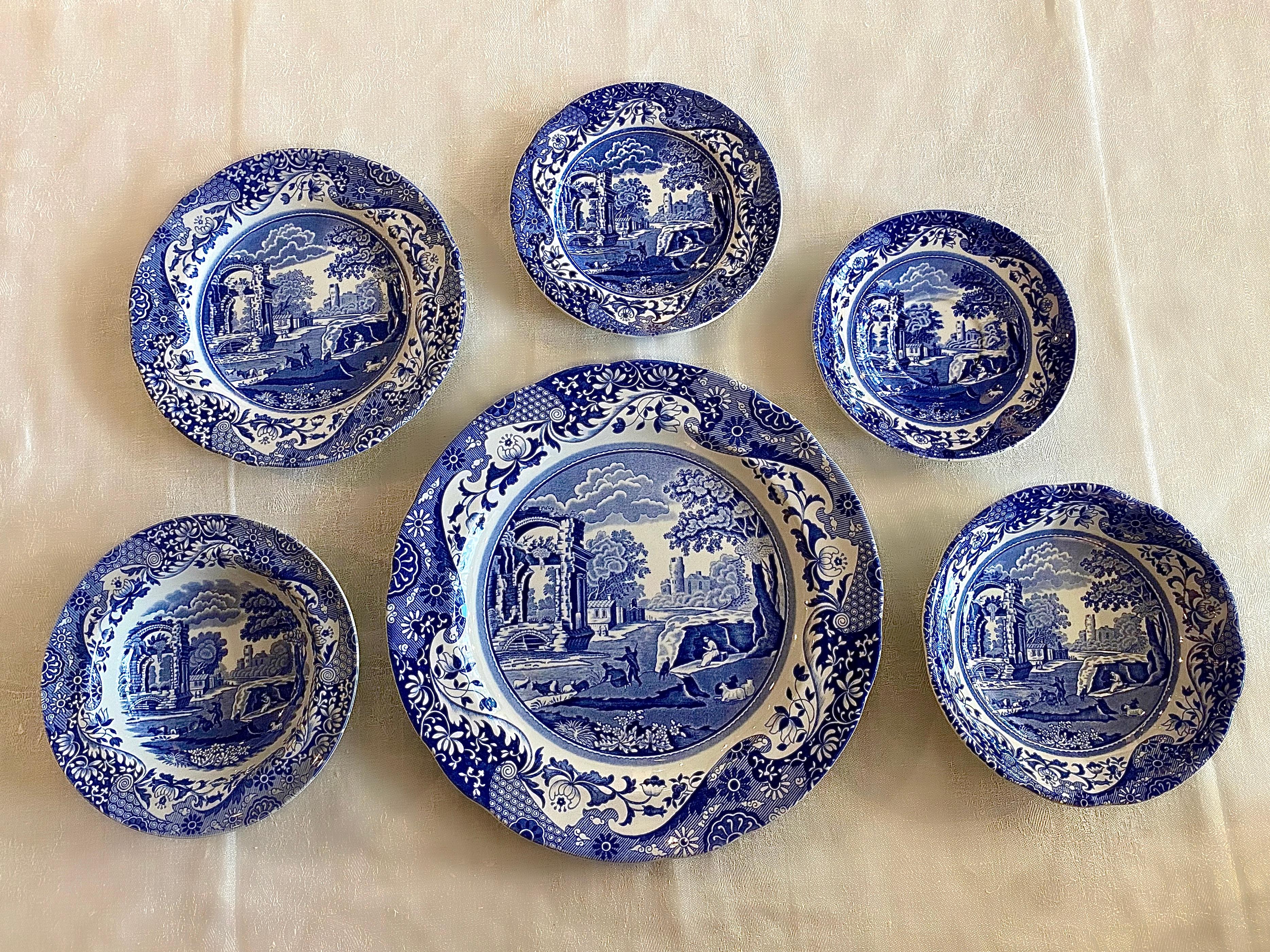 Spode Blue Italian 81 Piece Dinner Set For Sale 1