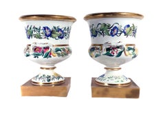 Spode Botanical Porcelain Urns- A Pair from The Lubbock Family Service